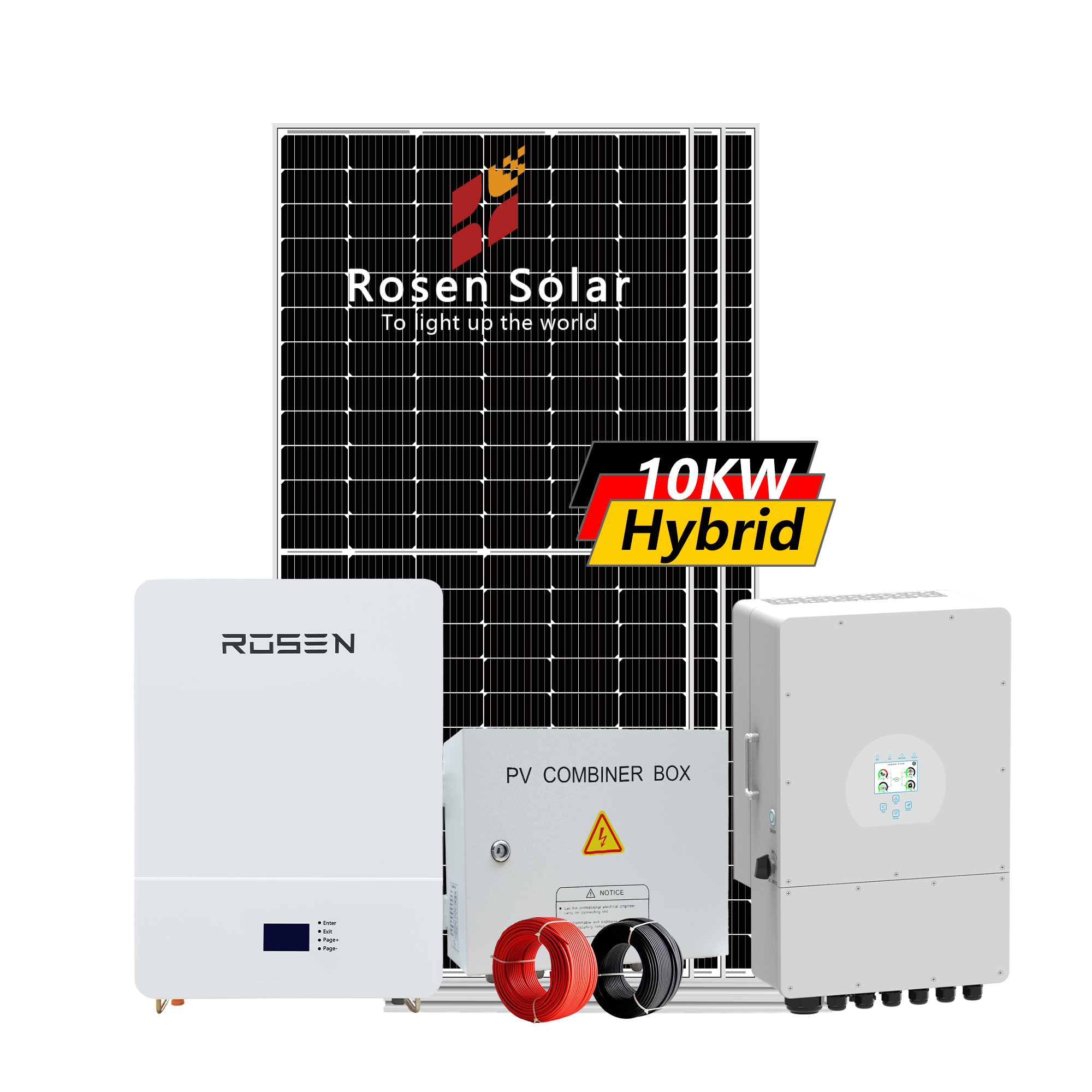 Complete Kit Home 10KW 15KW Off Grid Hybrd Power Inverter Battery Storage Panel Solar Energy System