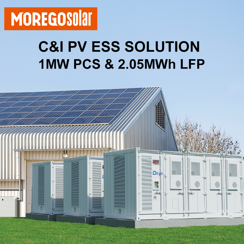 Morego Solar Utility Scale Commercial Storage System 200kW 1MW 1MWh Deye Hybrid Grid-tied BESS Modular LFP Battery Container