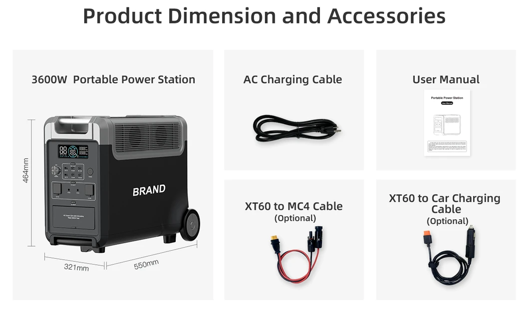 Portable 110V 1000wh Solar Power Station 3600wh Inverter MPPT Au
