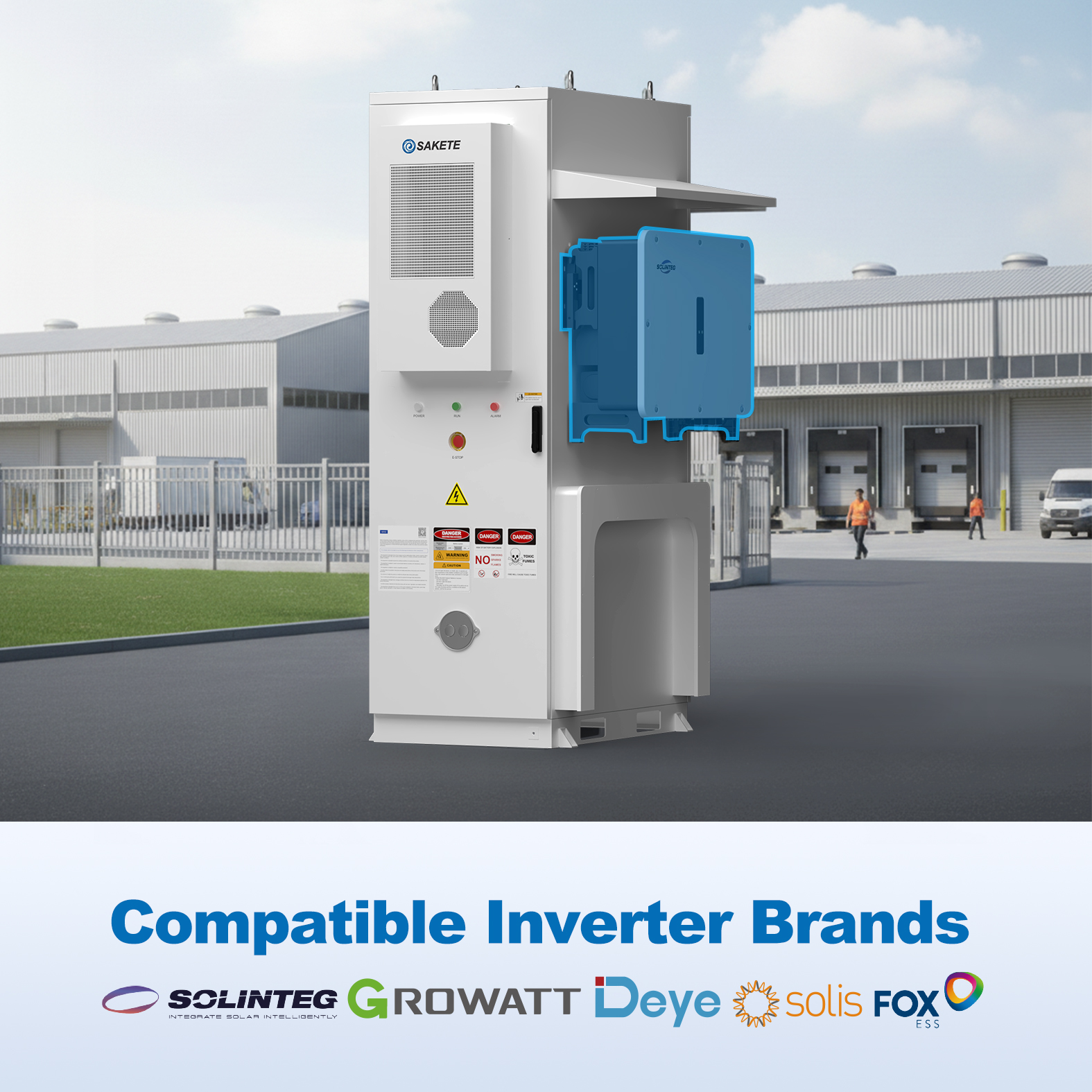 SAKETE 100KW Industrial Commercial Energy Storage 50KW Commercial Energy Storage System 100 kWh with Smart EMS 50 kW Inverter
