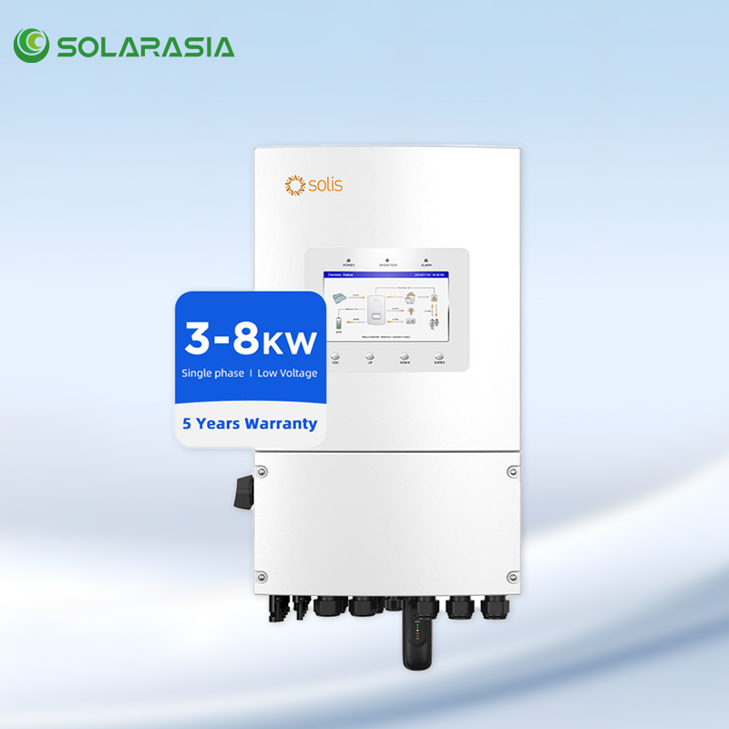Single Phase Low Voltage Energy Storage Solar Inverter Solis 3kw 3.6kw 5kw 6kw 8kw 10kw IP66 Hybrid Solar Inverters Set for Home