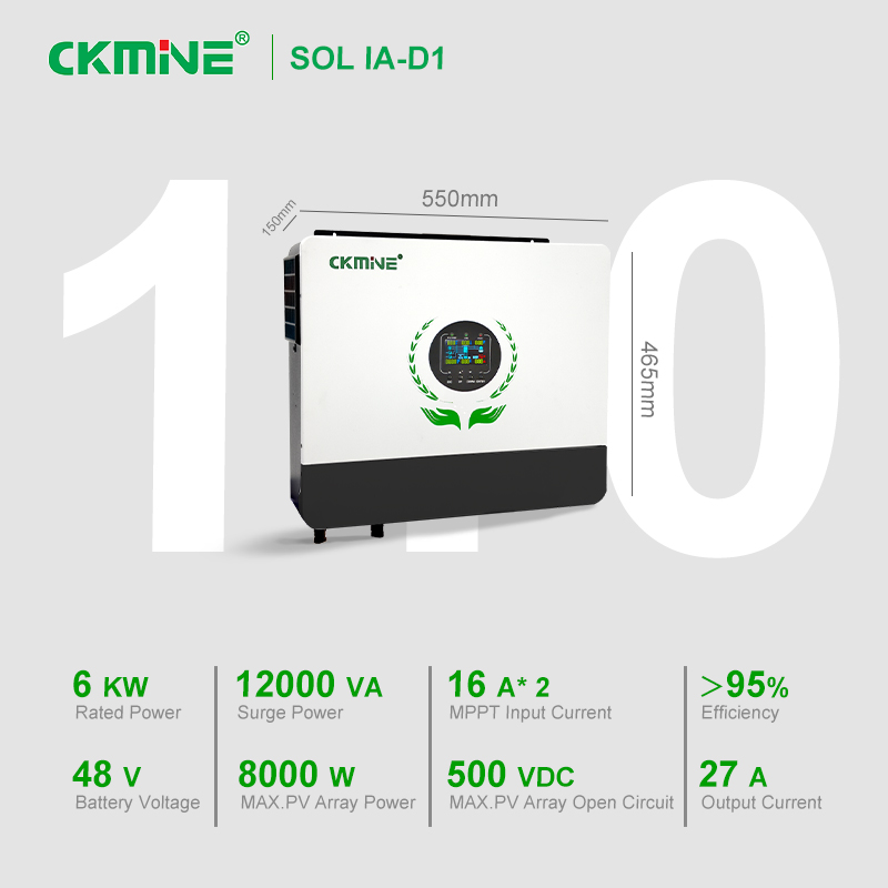6KW Off Grid Hybrid Input Dual MPPT Solar Inverter 48V 6000W Single Phase 6KVA 220V 230V Parallel for Wholesale Custom