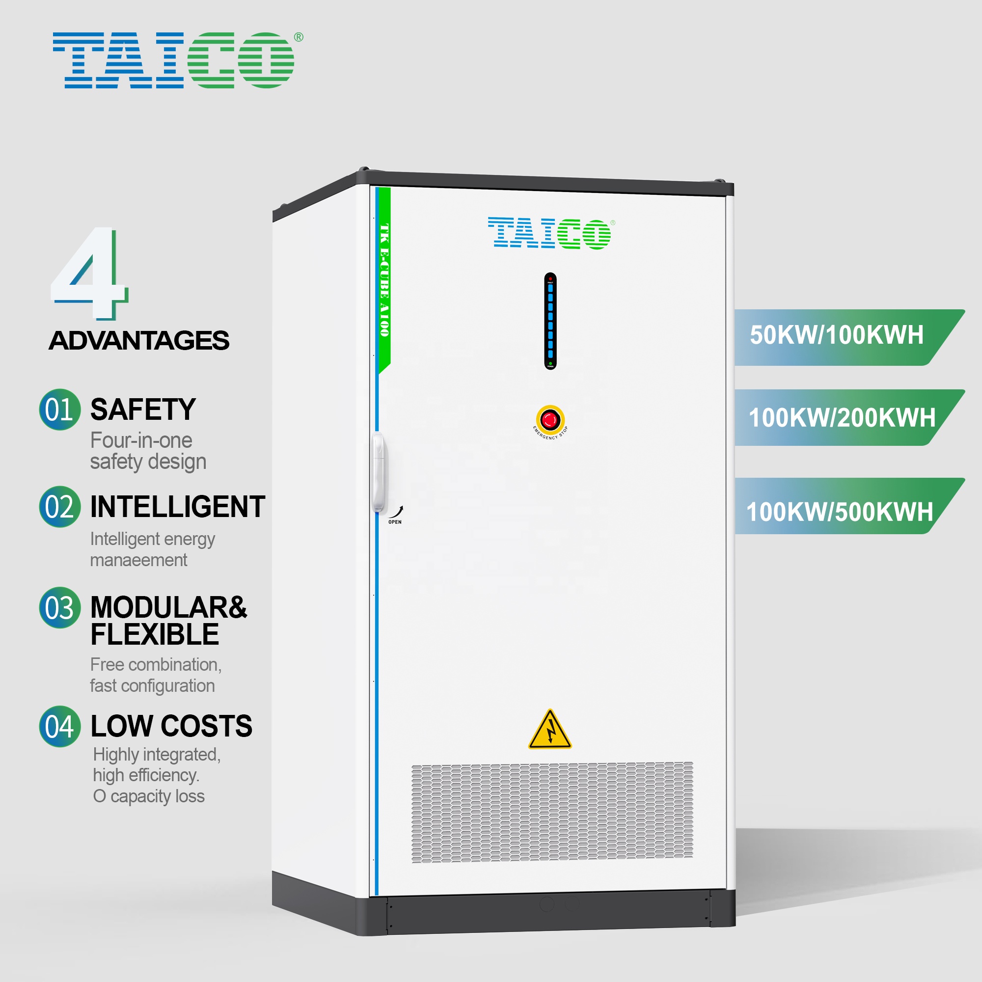 100KWH 200KWH 215KWH 241kwh Commercial BMS EMS Industrial Energy Storage 50kw 100kw 125kw Lifepo4 Battery Solar Power System