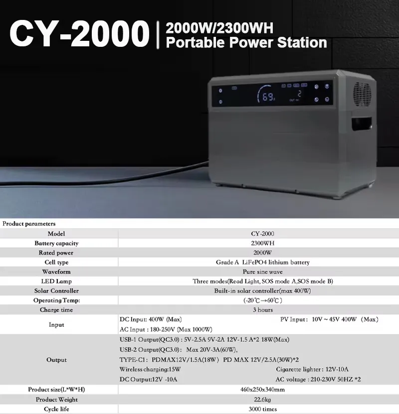 Powerful 3072wh Lithium Battery Solar Generator Portable Power Station for off Grid Energy Solutions