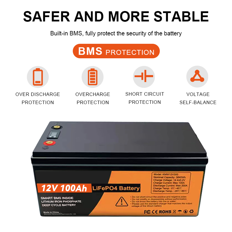 12V 100ah Lithium Iron Phosphate Battery 24V 200ah 280ah 300ah LiFePO4 Battery Pack for Solar Energy Storage System