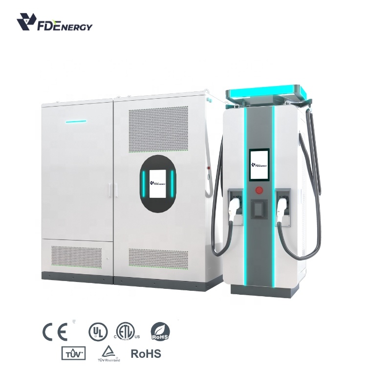 Industrial Solar Energy Storage 125kW Power Cabinet 261kWh Battery Cabinet DC Fast Charger Smart EMS Management