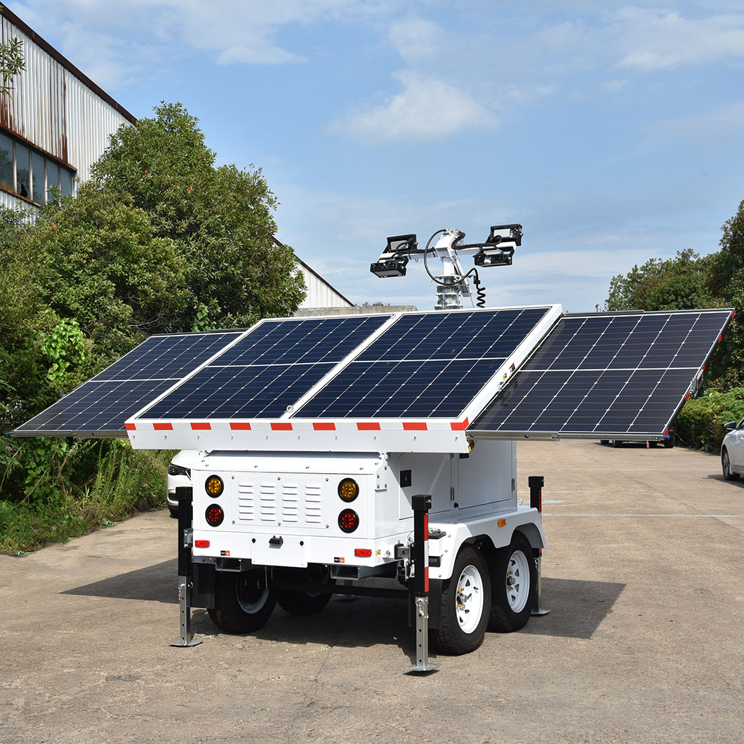 Portable Industrial LED Light Towers &amp; Trailer With Solar Power IP67 Rated 5000K Color Temperature