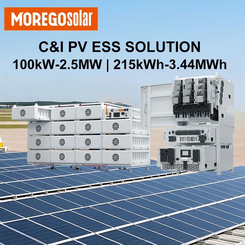 Morego Solar Utility Scale Commercial Storage System 200kW 1MW 1MWh Deye Hybrid Grid-tied BESS Modular LFP Battery Container