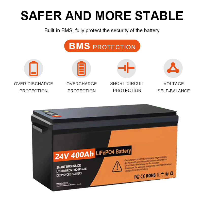 Lithium Iron Phosphate Battery 24V 400ah LiFePO4 Battery Pack for Home Solar Power System Power Station