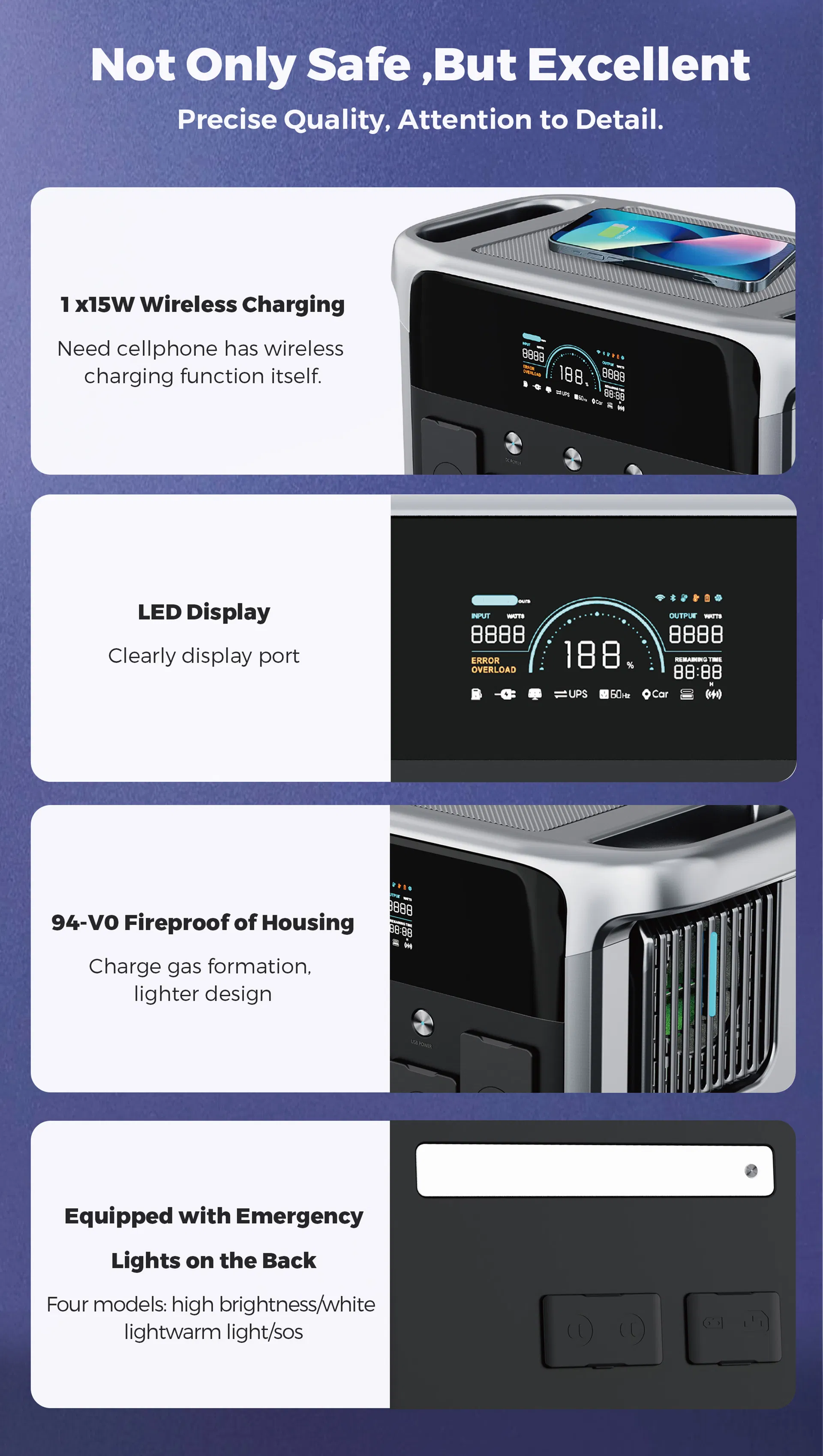 500W 600W UPS Generator Solar LiFePO4 Lithium Battery Portable Power Station