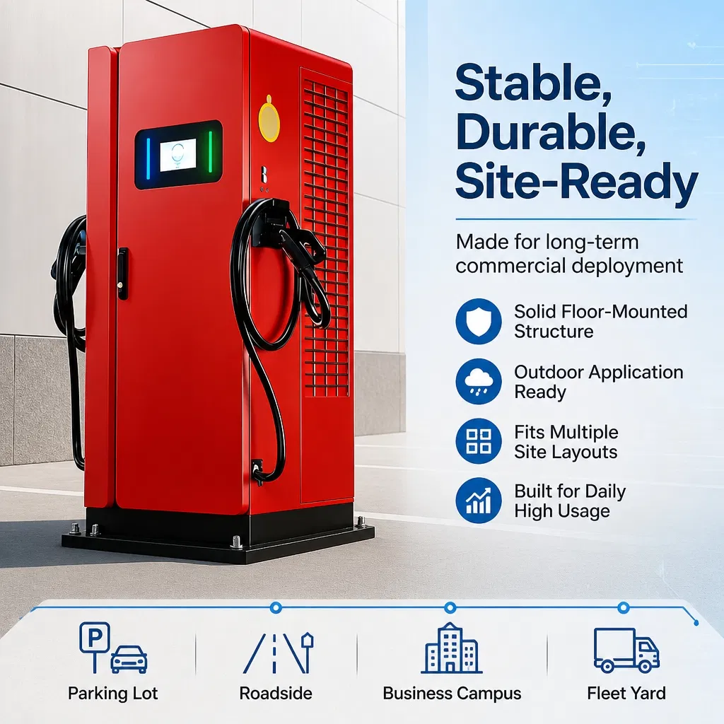 Manufacture Sale Solar Power DC-DC Commercial Public Use 80kw 120kw 160kw 180kw Dual Gun Ocpp 1.6j GB/T CCS Chademo DC Electric Bus Taxi DC EV Charging Station