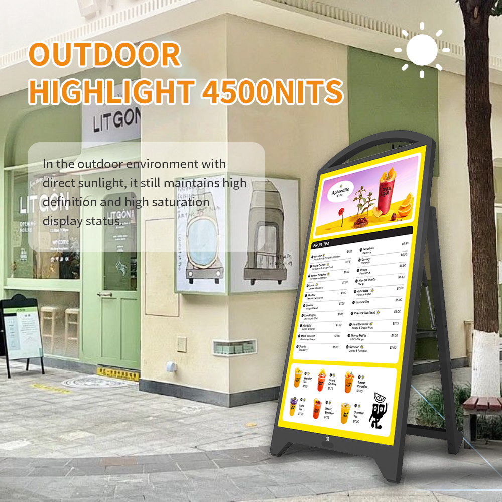 Wholesale Outdoor Battery Powered Digital Signage Kiosk Wheels Portable Charging Advertising Player Booth Cafe Subway