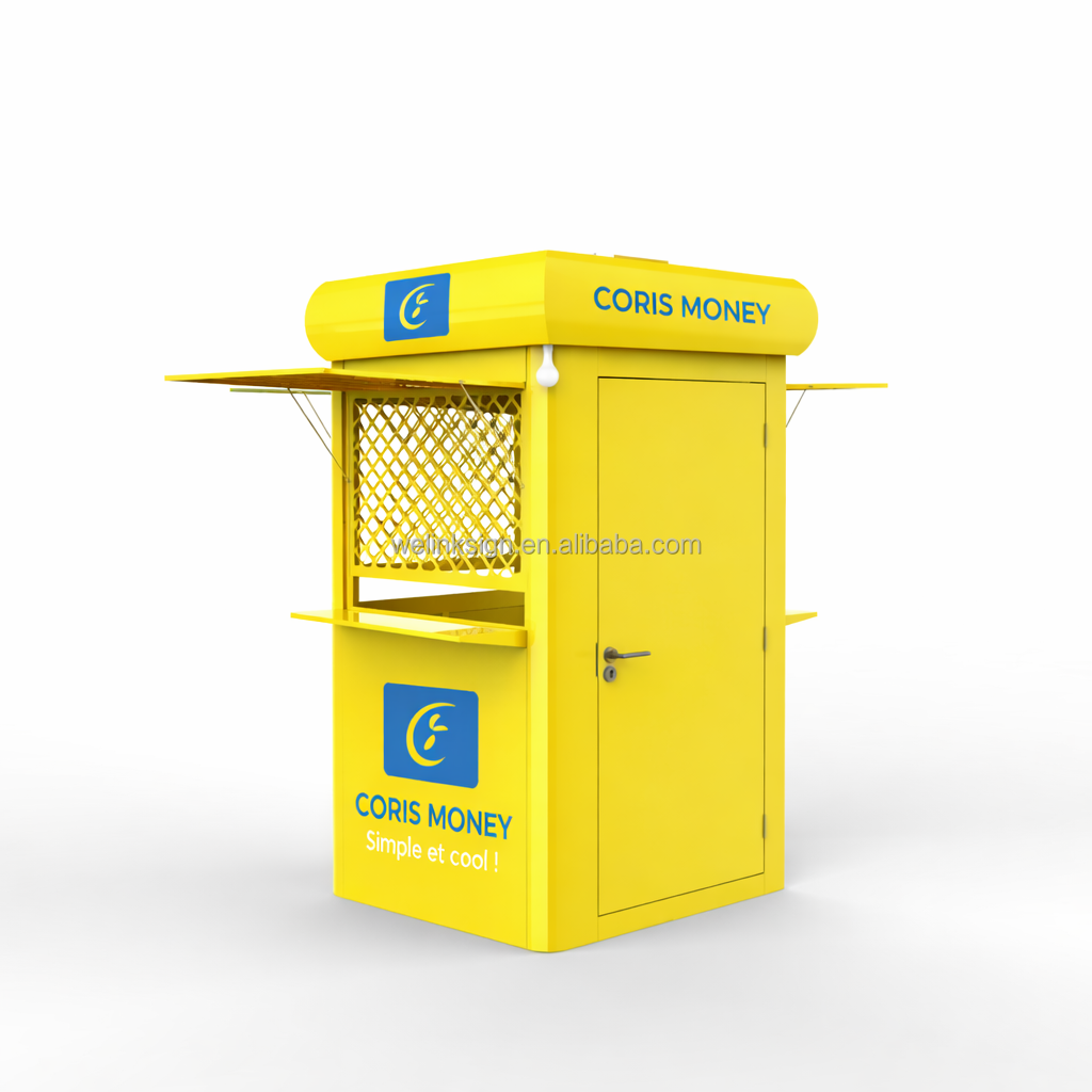 Coris Bank Mobile Money Fiberglass Kiosk | Prefab Indoor Solar Powered Waterproof Eco-Friendly Payment Booth | Office Building
