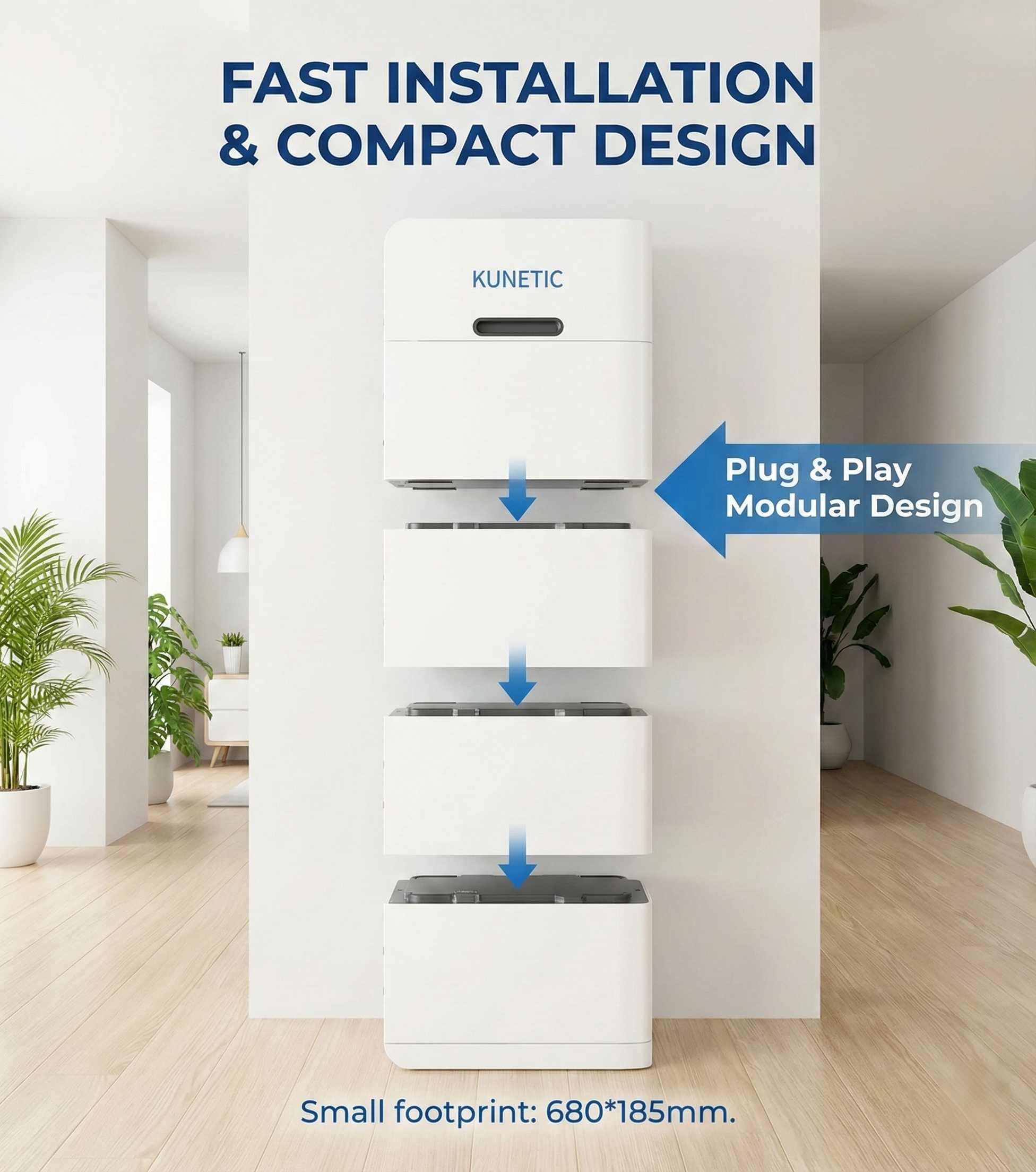 4.8KWH 48V 100AH IP65 All-In-One Floor-Mounted LiFePO4 Deep Cycle Solar Battery Hybrid Grid Residential Energy Storage Backup