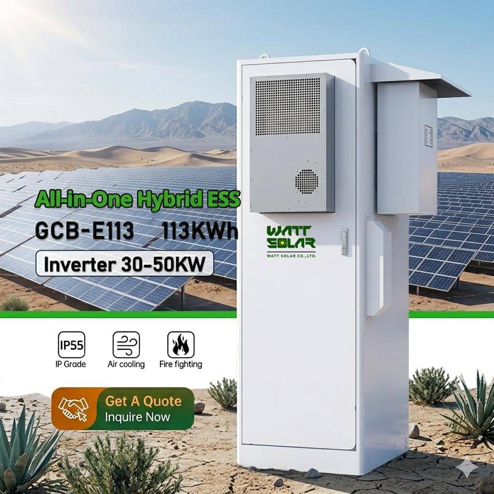 IP54 All-in-One 100kWh Battery Cabinet with Smart BMS/EMS for Outdoor Energy Storage