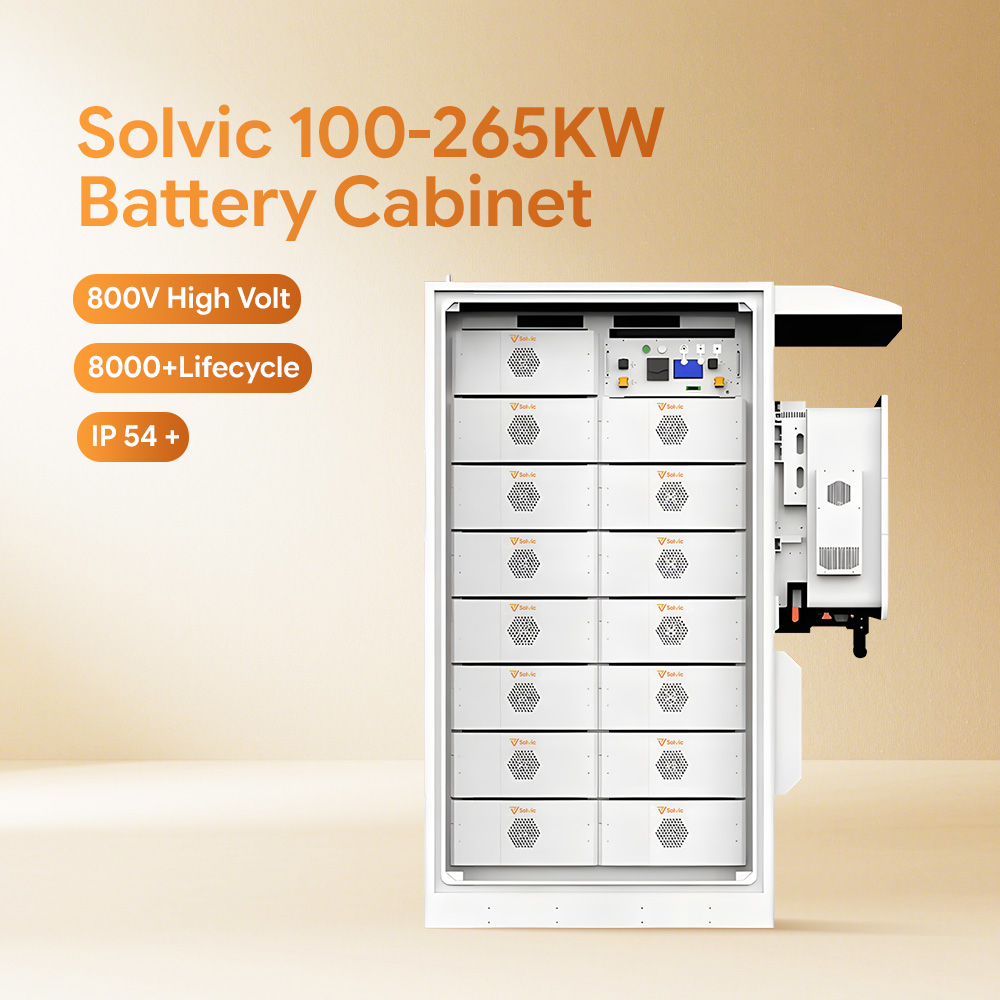 Solvic Smart 125kW 261kWh Commercial ESS with AI EMS Cloud Monitoring 380V 400V for Factory Energy Management