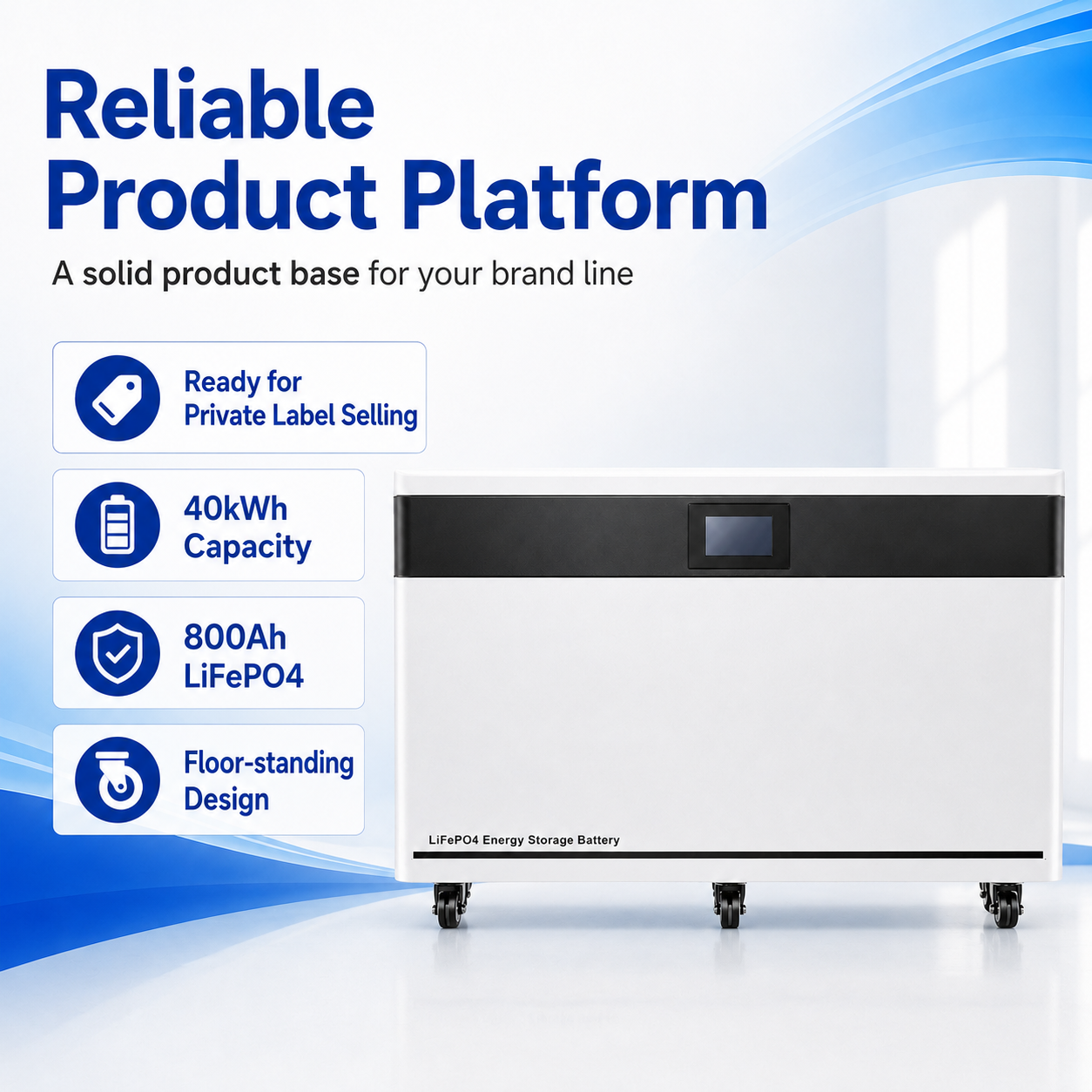 40kWh 800Ah LiFePO4 Solar Battery for Private Label Brand Owners OEM ODM Residential ESS