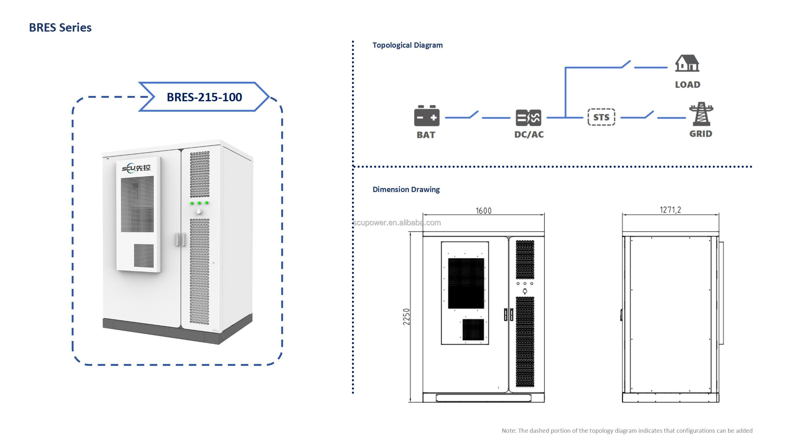 Multiple source solar/wind/diesel generator/grid sourced intelligent battery energy storage system 215KWH 100KW with EMS