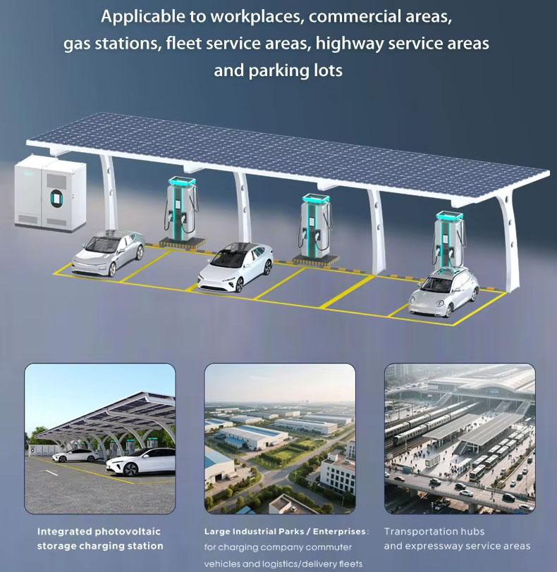 Industrial Solar Energy Storage 125kW Power Cabinet 261kWh Battery Cabinet DC Fast Charger Smart EMS Management