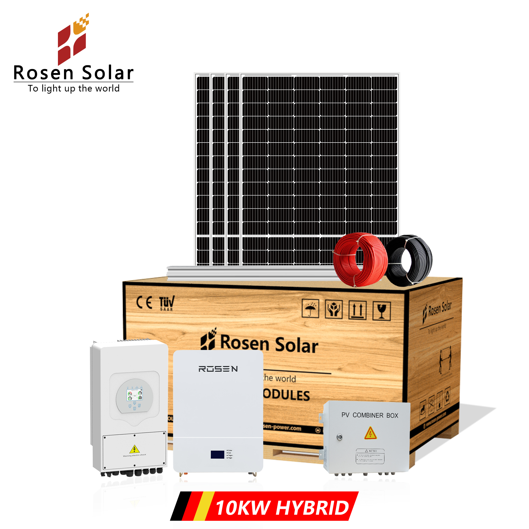 Complete Kit Home 10KW 15KW Off Grid Hybrd Power Inverter Battery Storage Panel Solar Energy System