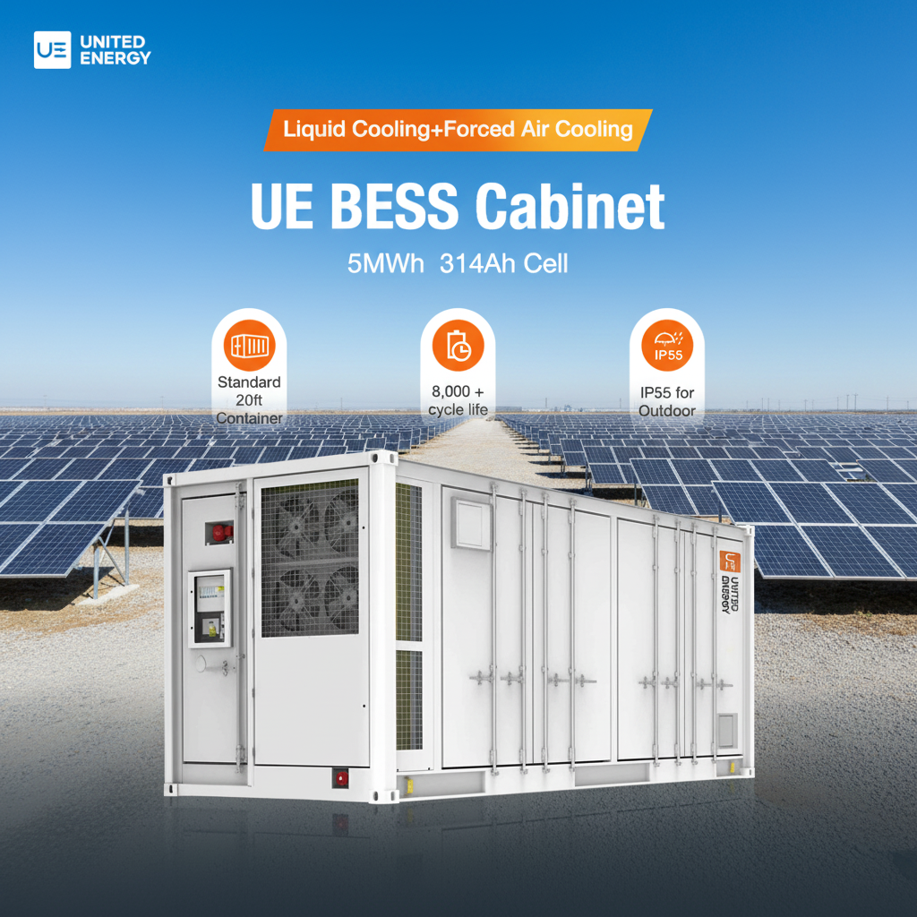 5MWh 20ft Liquid Cooled BESS Container 314Ah LFP Battery Energy Storage System for Grid Scale Solar Wind Farm
