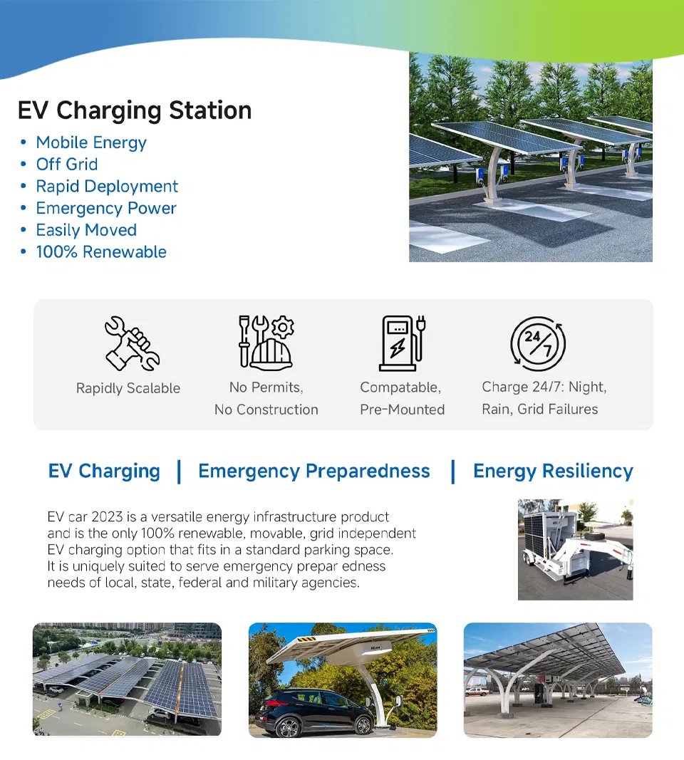 Removable Portable Solar Panel Battery Energy Storage Electric Vehicle Charging Station AC Electric Car EV Fast Charging Station