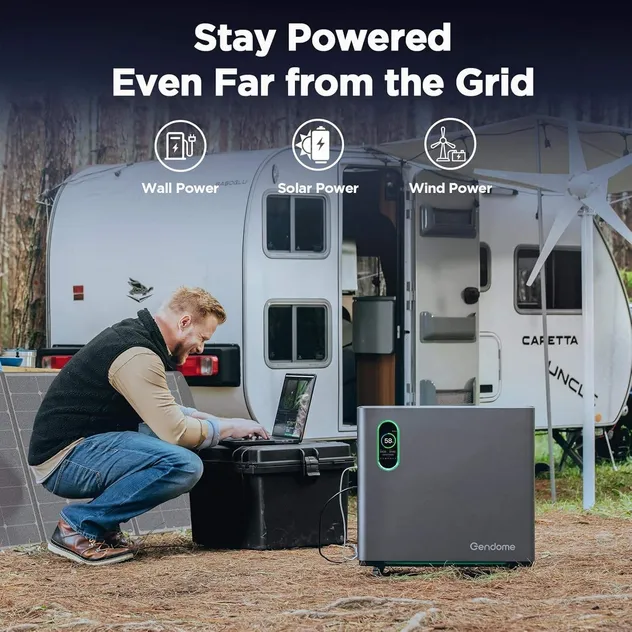 Gendome 3000W Solar Portable Power Station 3072wh Large Capacity APP Remote