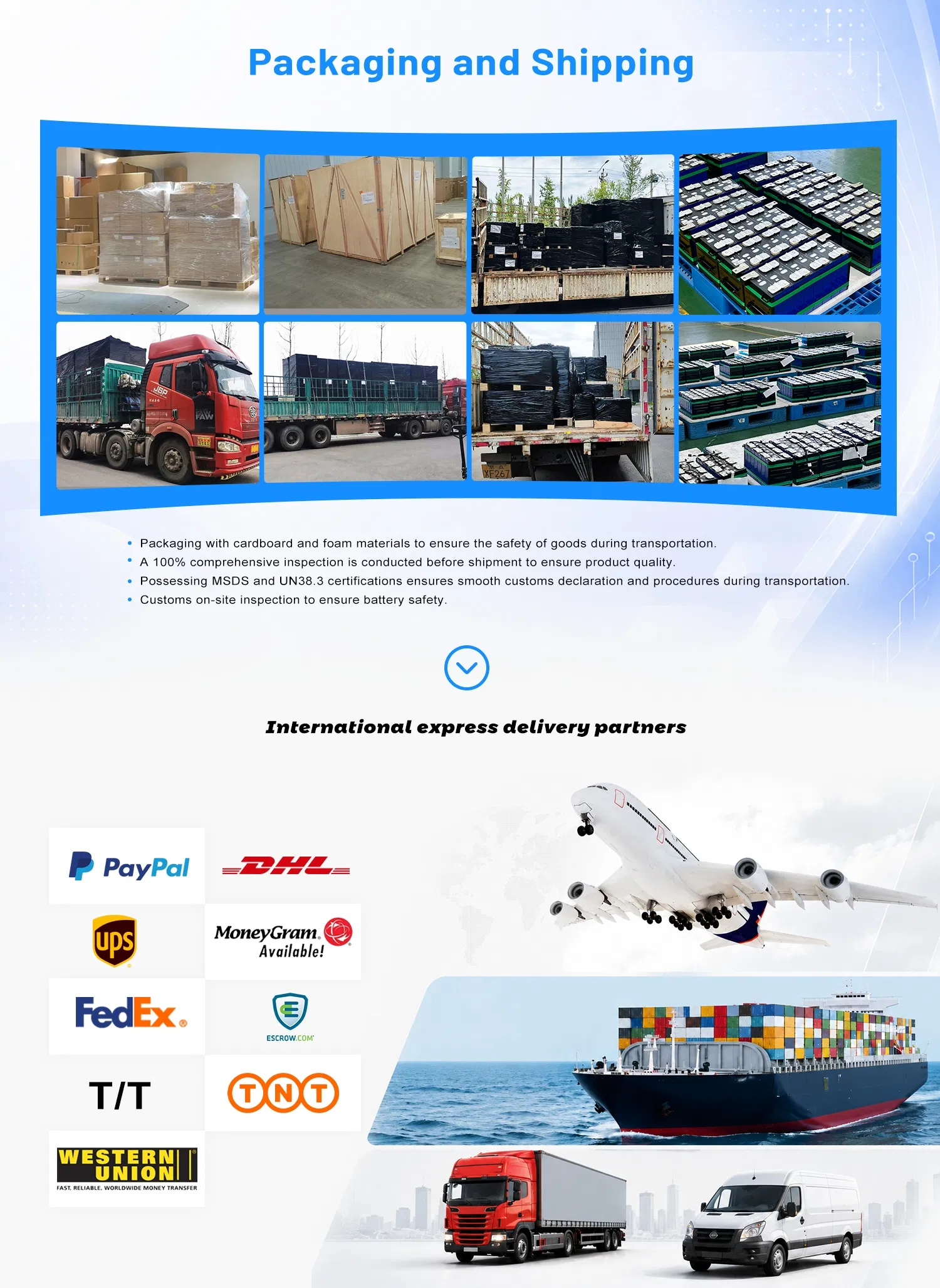 Maintenance-Free LFP LiFePO4 Lithium Iron Phosphate Battery Pack - Safe Packaging & Delivery