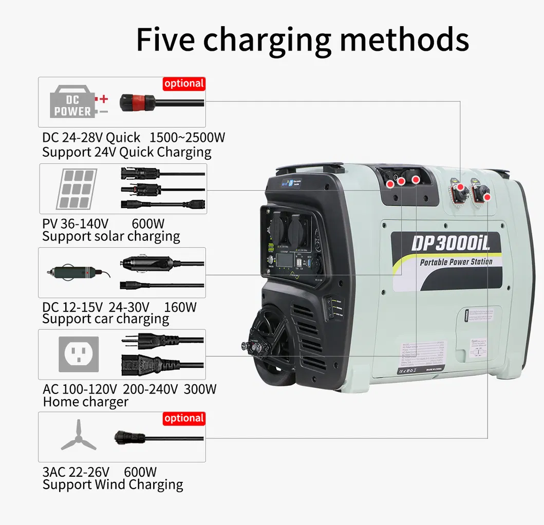 3000W Energy Storage System 12V 24V UPS Solar Portable Generator Portable Power Station