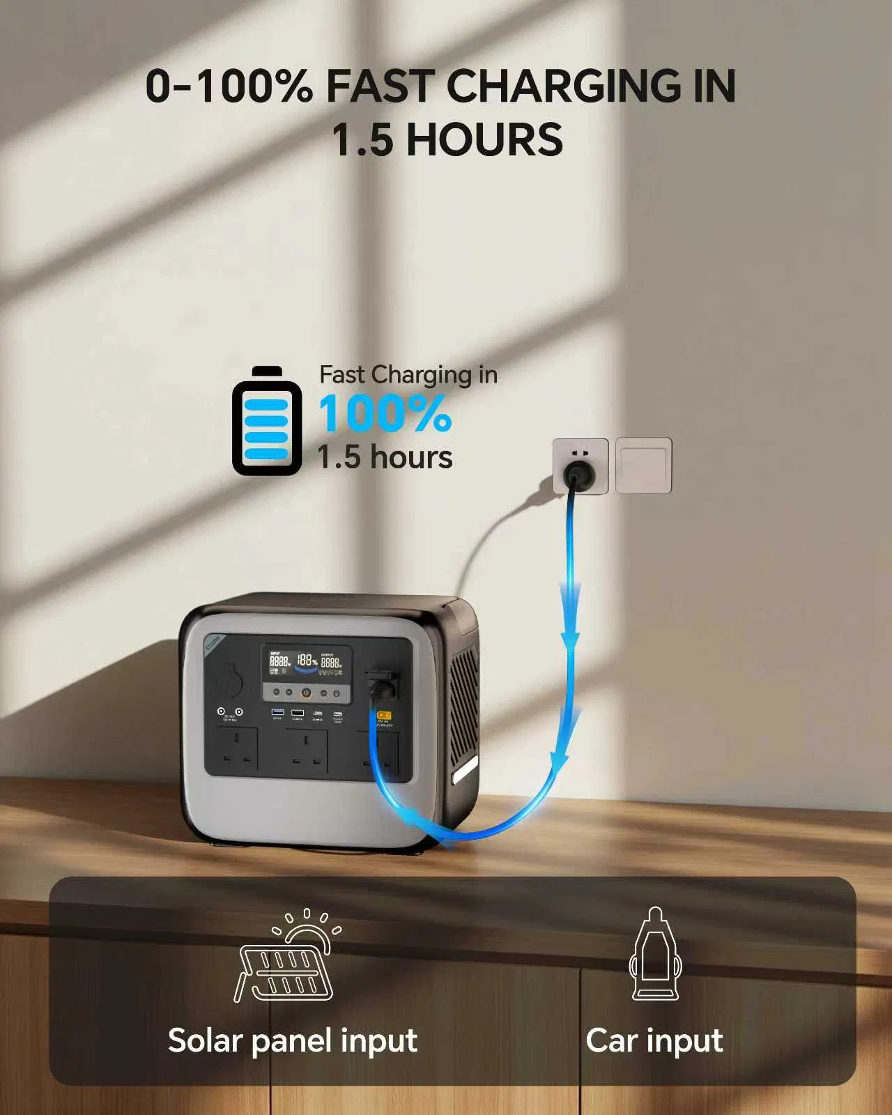 Solar Energy Portable Power Station 1000W 1200W for Camping Use