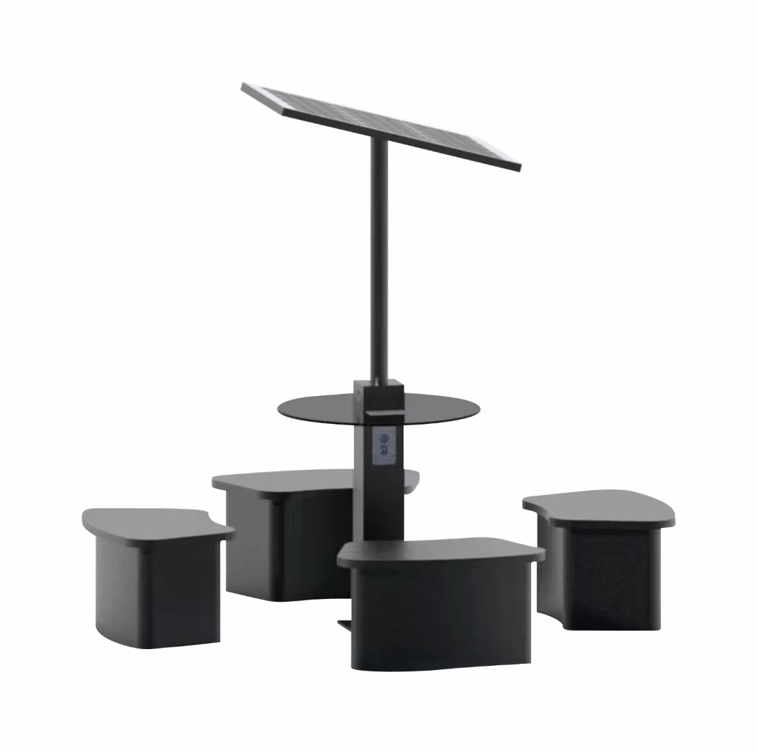 Life Po4 Solar Light With Phone Charging Station Kiosk Vendor LED Light Source Solar Cell Phone Charging Station