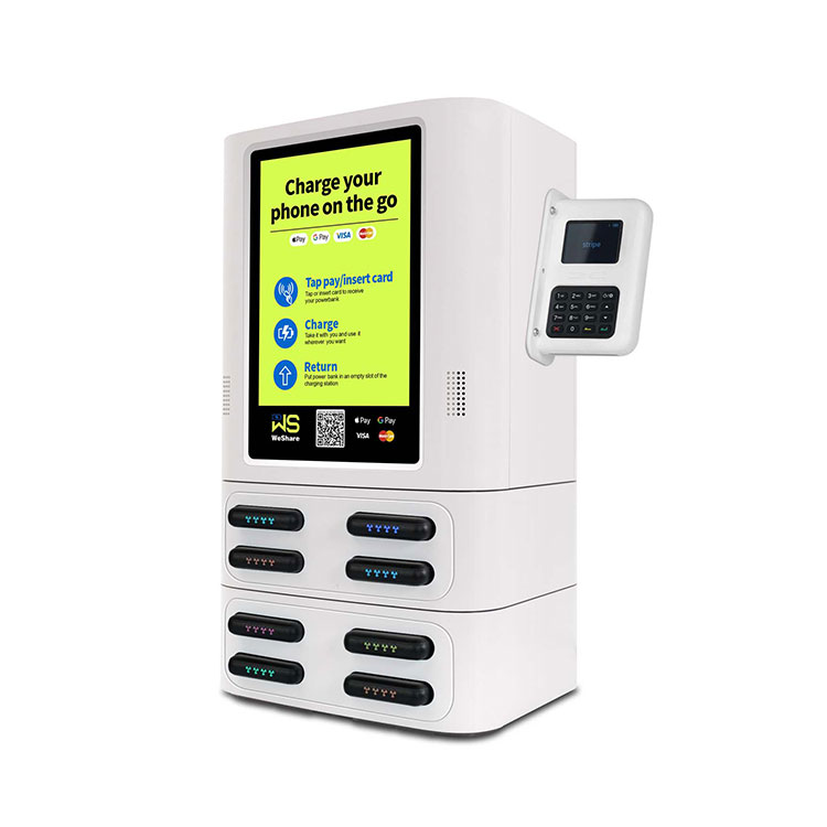 Battery Rental Charging Station 8000mAh Li-Polymer 8/12/16/24 Slots Mobile Vending Machine with 60W Output for Power Bank