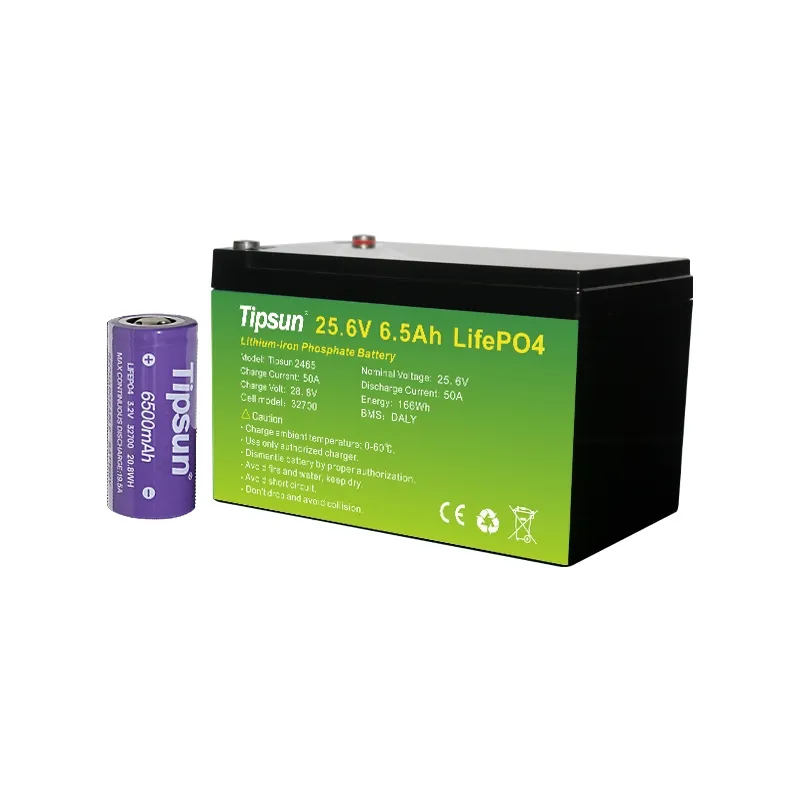Brand New 25.6V 6.5ah 32700 Rechargeable Lithium Iron Phosphate Battery Cell 6500mAh 32700 LiFePO4 Battery Pack