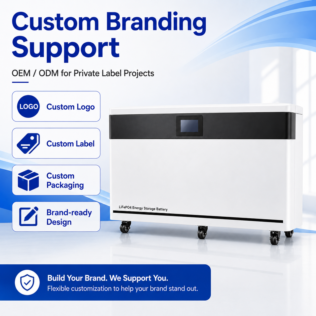 40kWh 800Ah LiFePO4 Solar Battery for Private Label Brand Owners OEM ODM Residential ESS
