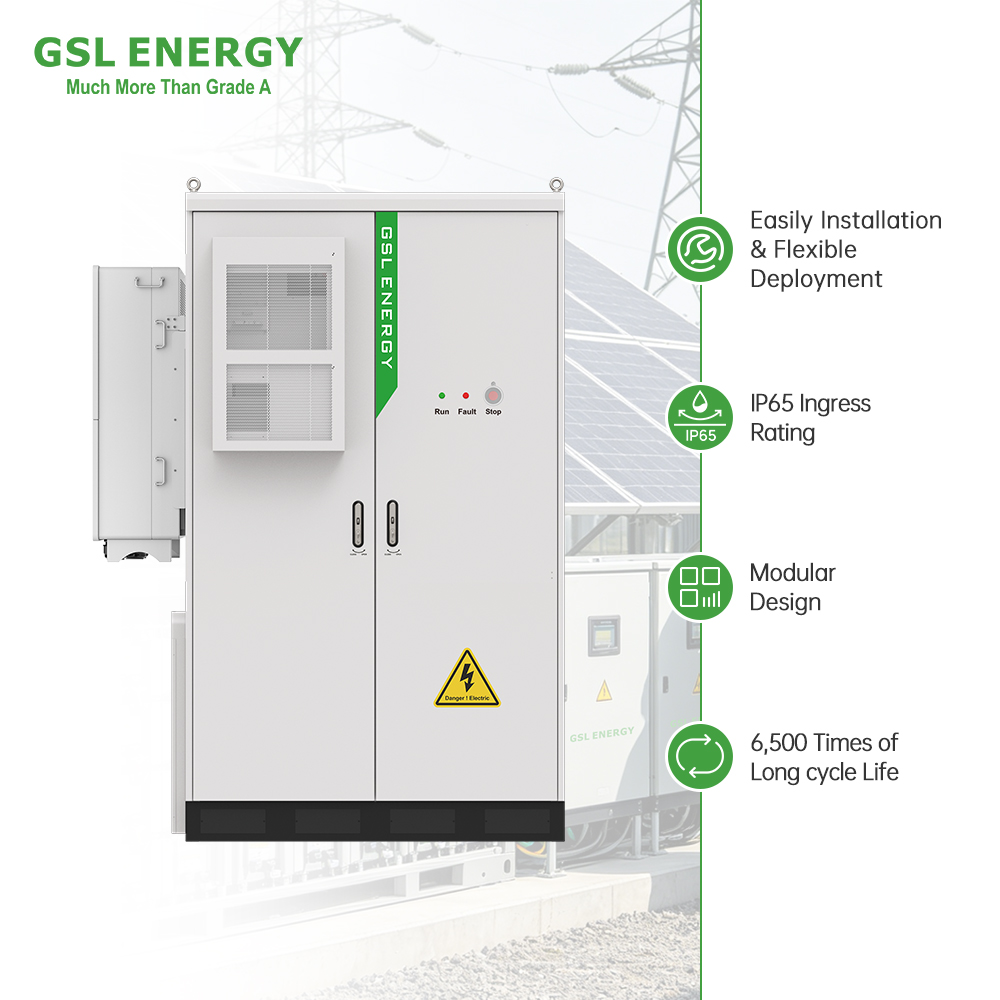 GSL ENERGY 125kW/215kWh Industrial Commercial Energy Storage System Grid-Scale BESS 215kWh 314Ah LiFePO4 Battery Storage for Fac