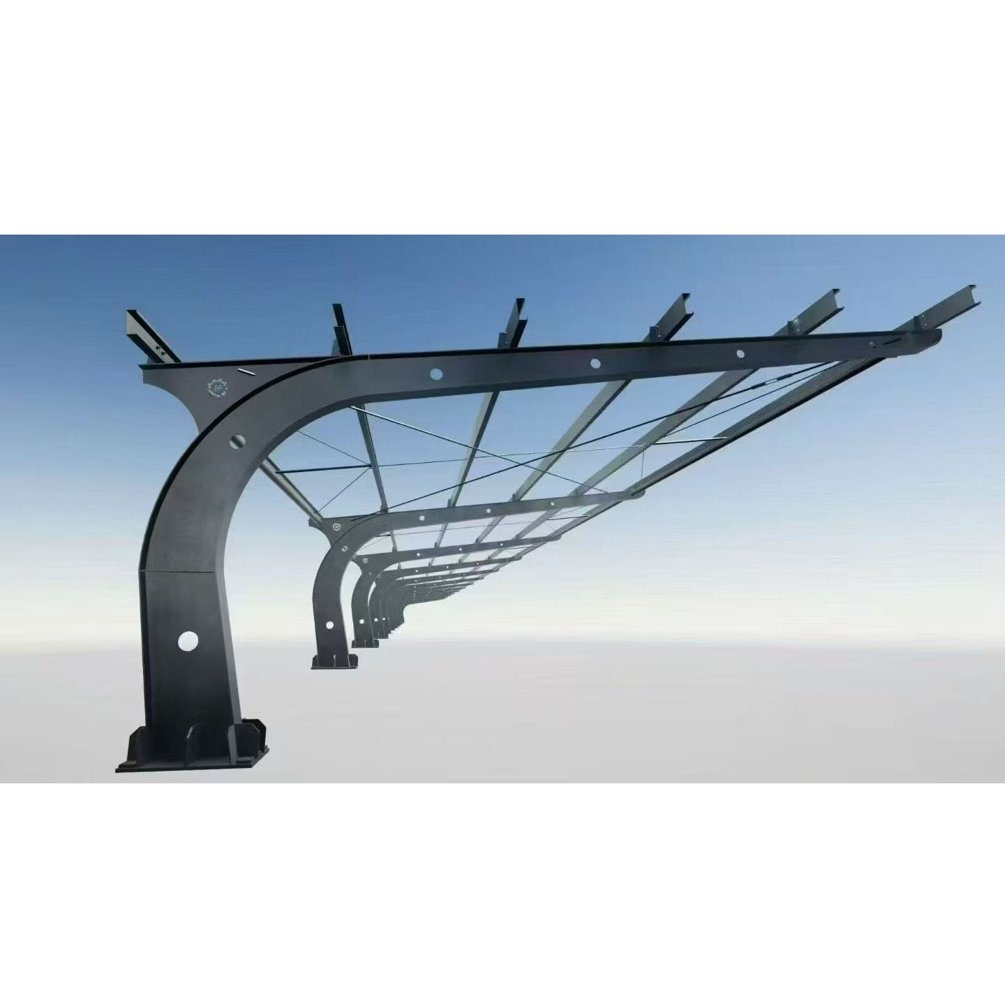 Customized Excellent Water-Proof Steel Parking Mounting Brackets Solar Panel System PV Carport/Car Park Solar Carport