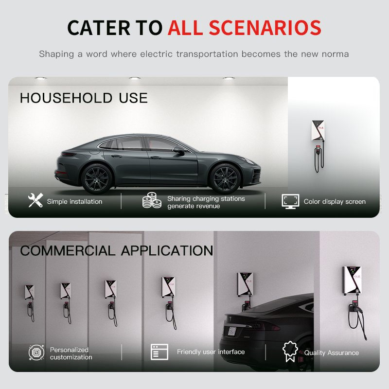 AC Pile 7kw/14kw Single/Dual Gun Type 1 Type 2 Rapid Energy Supply for Vehicles with Tough Design and Simple Controls for Solar EV Charging Station with CE