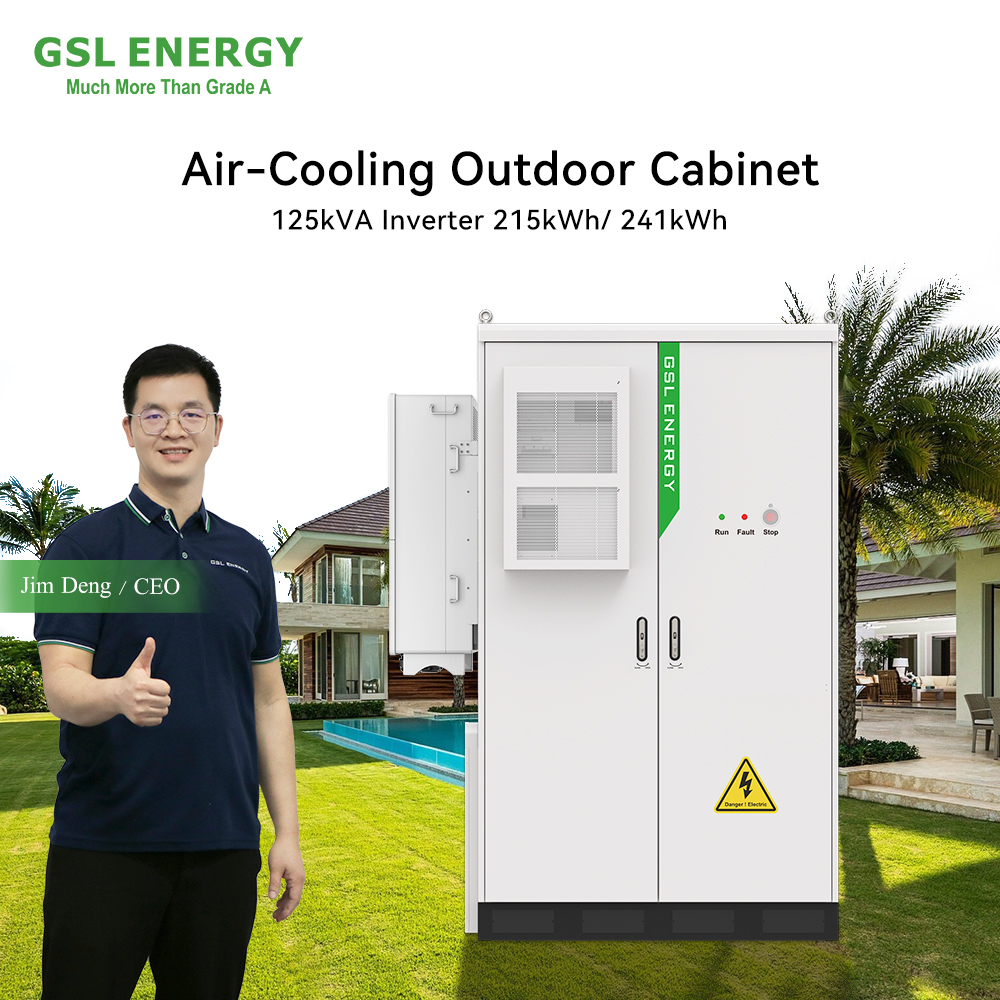 GSL ENERGY 125kW/215kWh Industrial Commercial Energy Storage System Grid-Scale BESS 215kWh 314Ah LiFePO4 Battery Storage for Fac