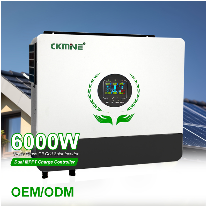 6KW Off Grid Hybrid Input Dual MPPT Solar Inverter 48V 6000W Single Phase 6KVA 220V 230V Parallel for Wholesale Custom