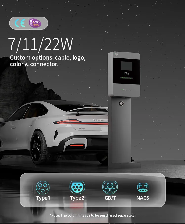 Smart APP Home Use Solar Universal AC Car Charger 7/22kw