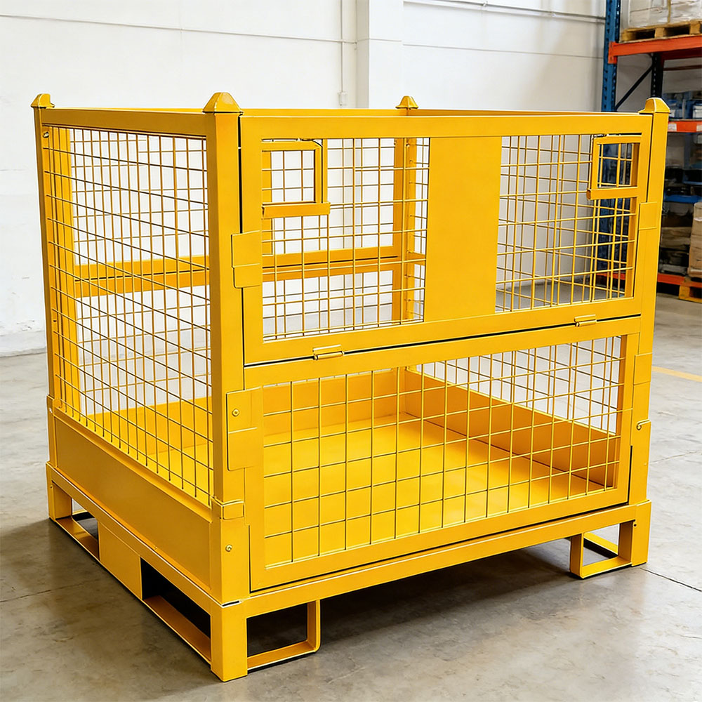 Wholesale Customized Cold Rolled Steel Storage Cages Foldable Stacking Racks for Warehouse Storage
