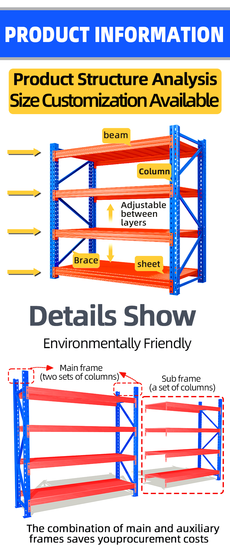 Rack Factory Manufacturer Custom Warehouse Heavy Duty Pallet Racking Storage Shelf From China