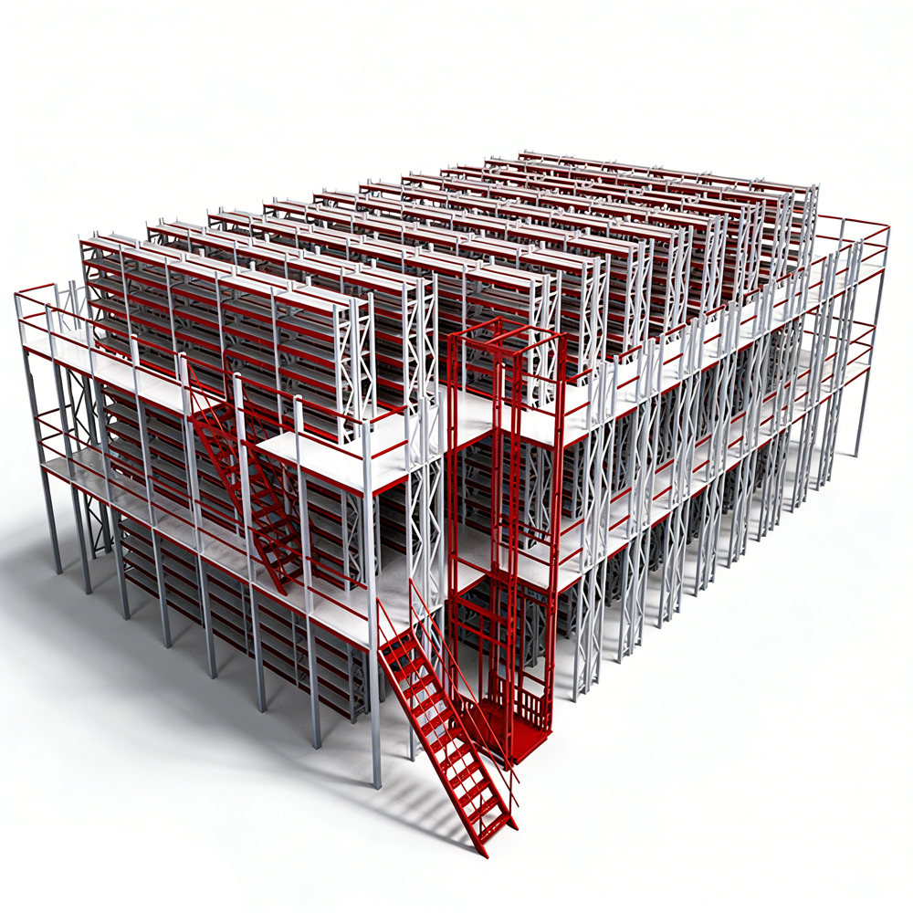 Double Layer Rack Supported Heavy Duty Mezzanine Racking System for Maximum Space Utilization
