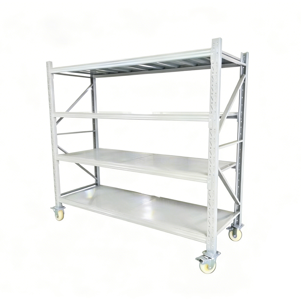 Steel 4-Layer Medium Duty Industrial Warehouse Rack Shelving Heavy Duty Storage for Spare Auto Parts