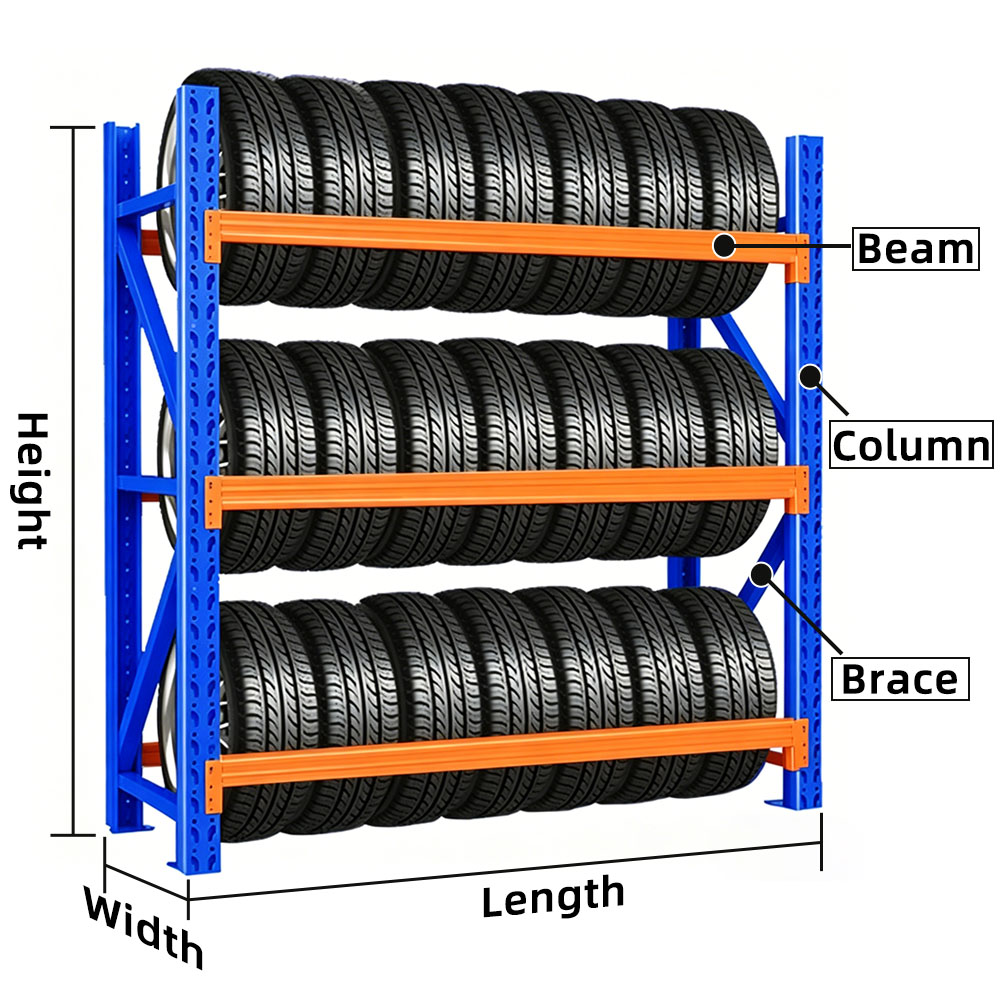 Hot Sale Steel Pallet Rack & Tire Storage Rack Adjustable Height Anti-Rust Powder Coated Custom Layers Warehouse Shelving