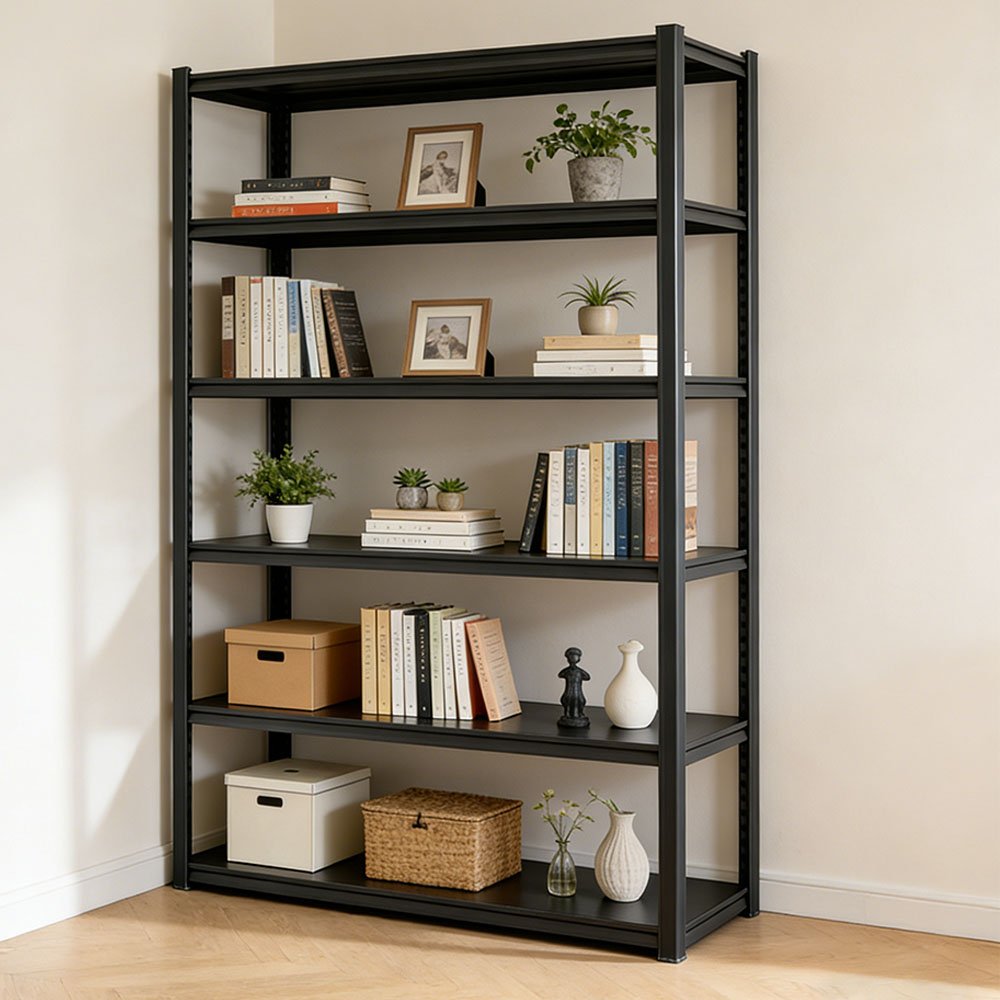Customized 6-Layer Storage Rack with Adjustable Height Metal Keyhole Storage Shelf for Home Shelves