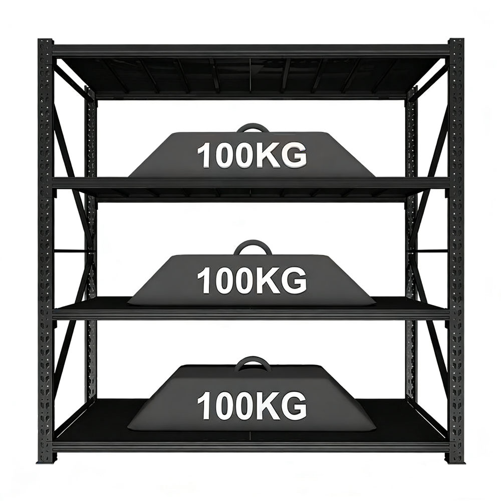 Adjustable Durable 4-Layer Powder Coated Metal Shelving Boltless Warehouse Racks for Industrial