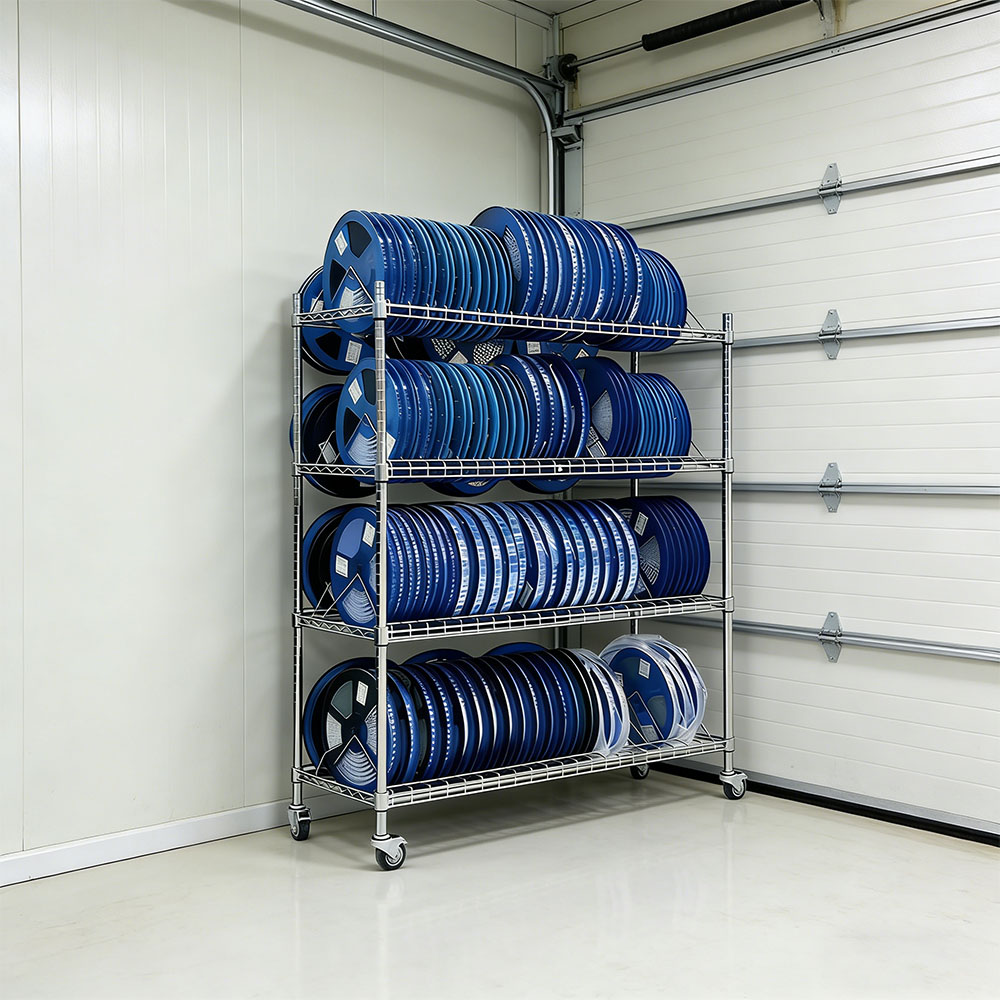 Heavy Duty Mobile Wire Shelving 5 Tier Storage Rack Industrial Warehouse Wire Mesh Shelves With Casters