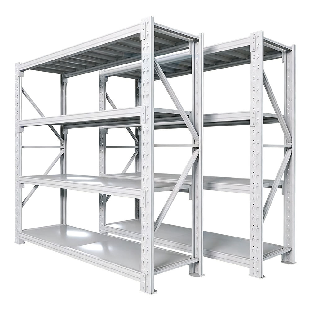 Steel 4-Layer Industrial Warehouse Shelving System with Boltless Installation and Detachable Design