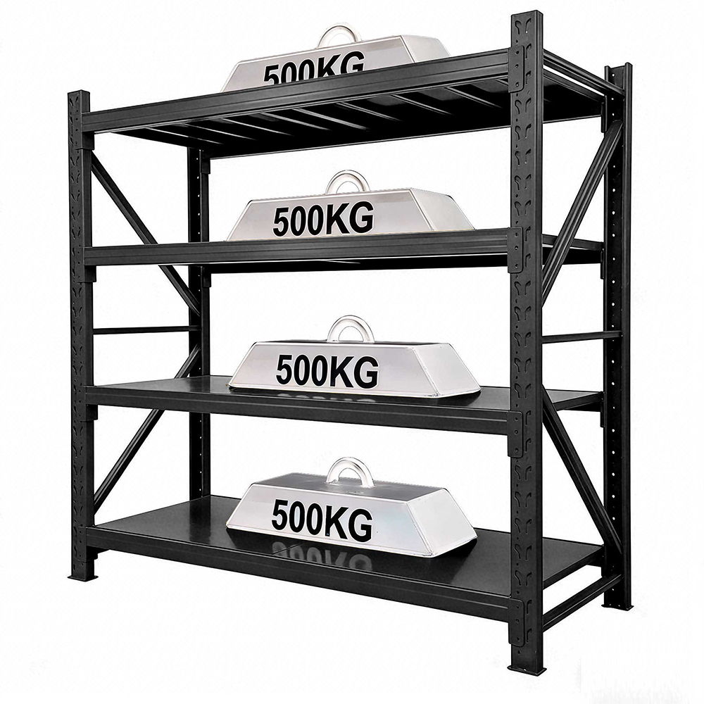 Light Duty Cold Rolled Steel 4-Layer Adjustable Shelving Powder Coated Storage for Warehouse & Garage